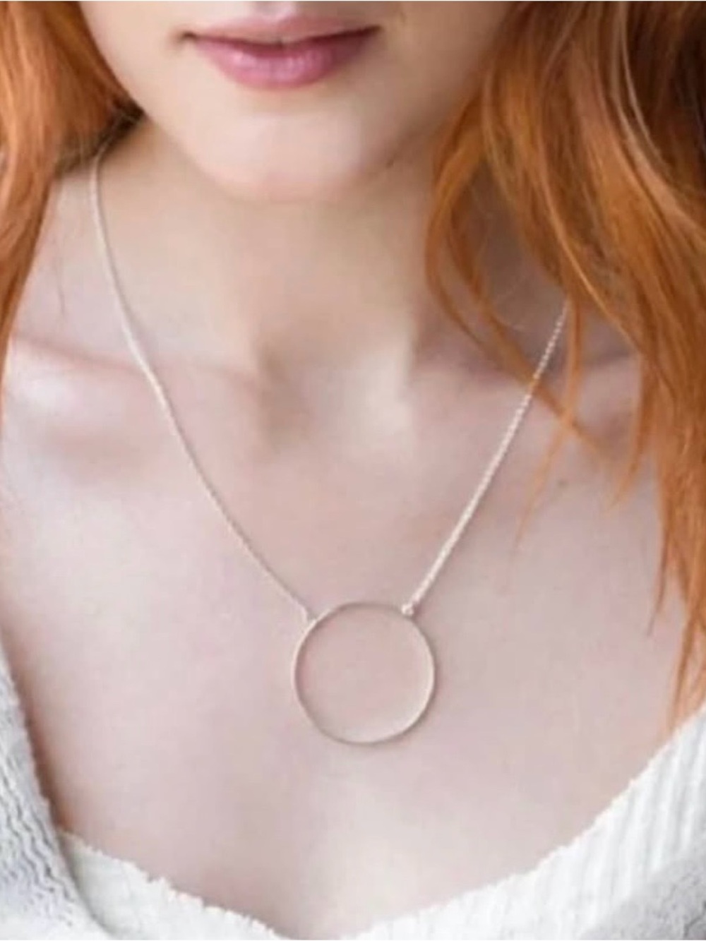 Lele Sadoughi Silver Open Circle Necklace - Women Jewelry